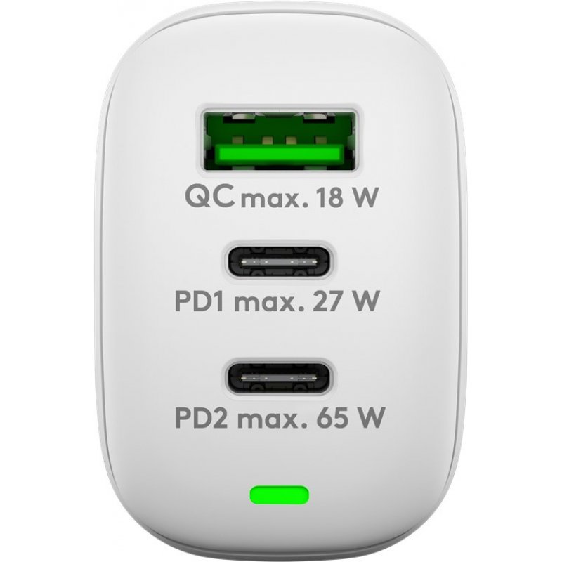 Goobay 65408 mobile device charger Headphones, Laptop, Smartphone, Tablet White AC Fast charging Indoor