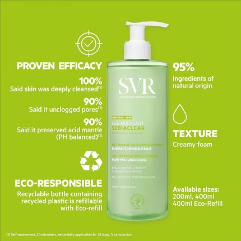 SEBIACLEAR GEL MOUSSANT 400ML