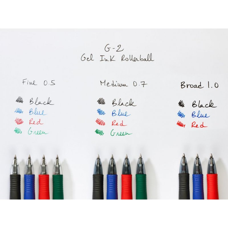 Pilot Gelroller G-2 0.7 Stylos rétractables à encre gel Moyen Noir