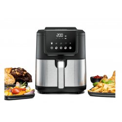 Rommelsbacher FRH 1500 friteuse Unique 5 L Autonome 1500 W Friteuse d’air chaud Noir, Acier inoxydable