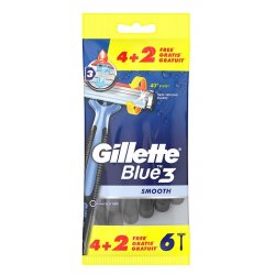 Gillette - Blue 3 Smooth Razors 6 pcs