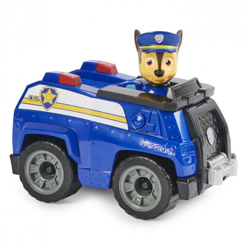 PAW Patrol - Pat Patrouille - VÉHICULE FIGURINE CHASE - Voiture 15 cm Figurine Pat Patrouille À Collectionner - Pat