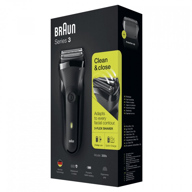 Braun Series 3 300s Rasoir à grille Tondeuse Noir