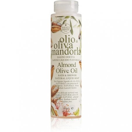 ALMOND &amp OLIVE OIL - shower bottle with cap NATURAL LIQUID SOAP 300 ML
