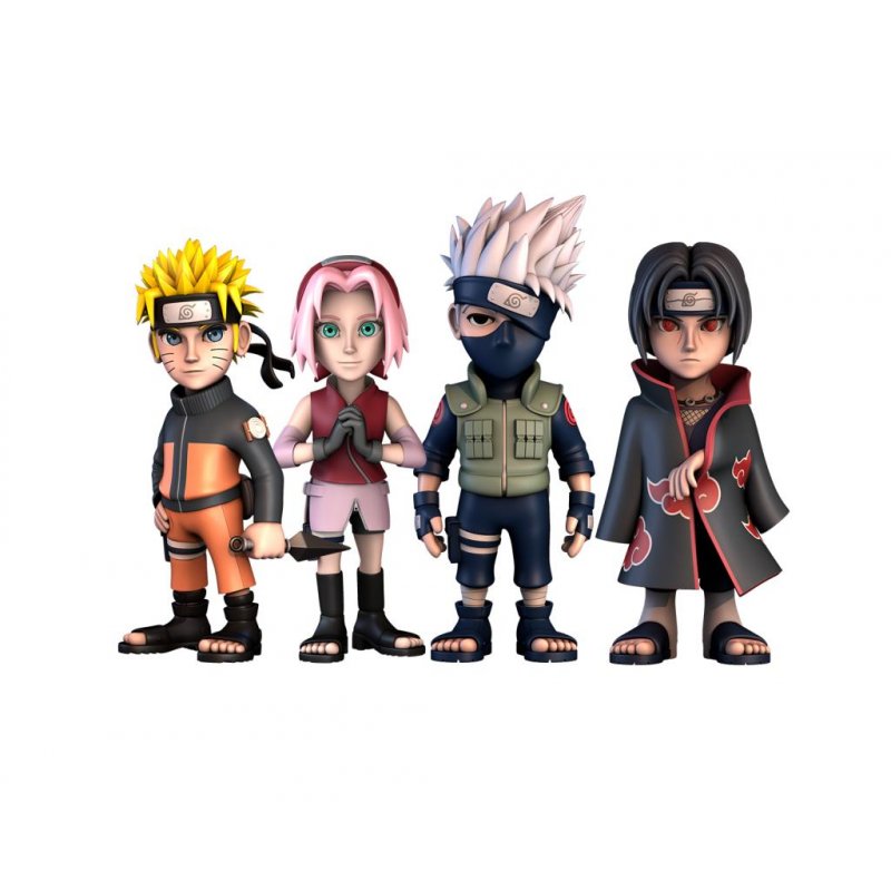 NARUTO SHIPPUDEN - Naruto, Kakashi, Itachi, .. - Pack 4 Fig. Minix 7cm