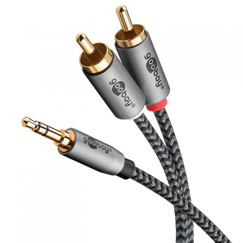 Goobay Plus Audioadapterkabel - 3,5-mm-Klinke zu Stereo-Cinch-Stecker, 1.0 m