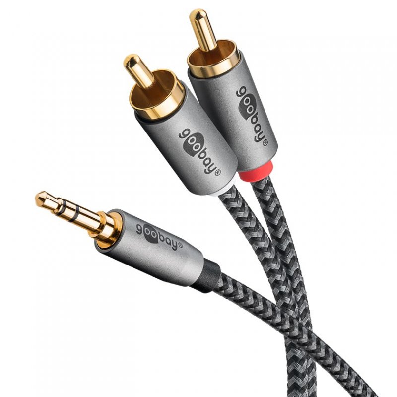Goobay Plus Audioadapterkabel - 3,5-mm-Klinke zu Stereo-Cinch-Stecker, 3.0 m