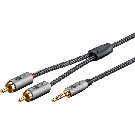 Goobay 65290 câble audio 5 m 3,5mm 2 x RCA Gris