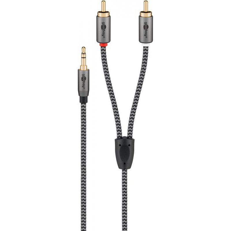 Goobay 65290 audio cable 5 m 3.5mm 2 x RCA Grey