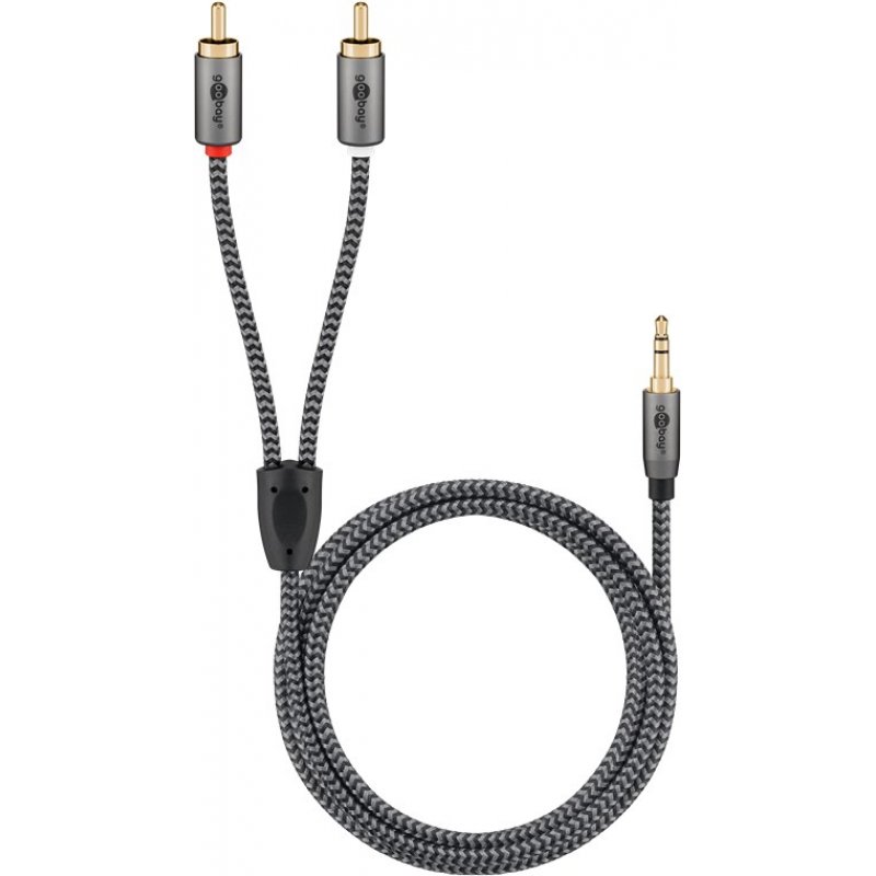 Goobay 65290 câble audio 5 m 3,5mm 2 x RCA Gris