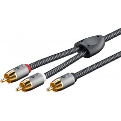 Goobay 65300 câble audio 2 m 2 x RCA RCA Noir, Argent