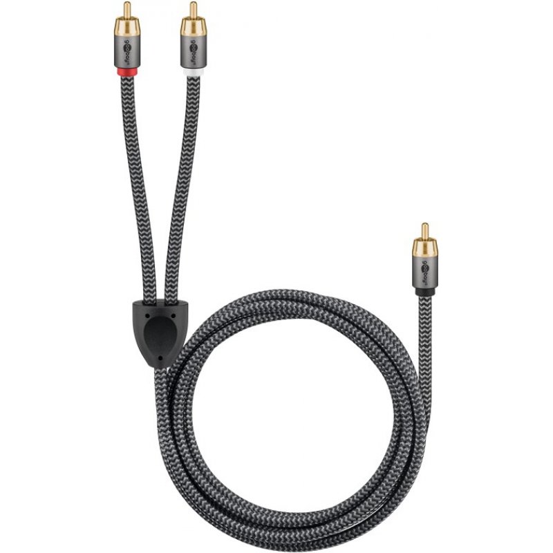 Goobay 65302 audio cable 5 m 2 x RCA RCA Black, Silver