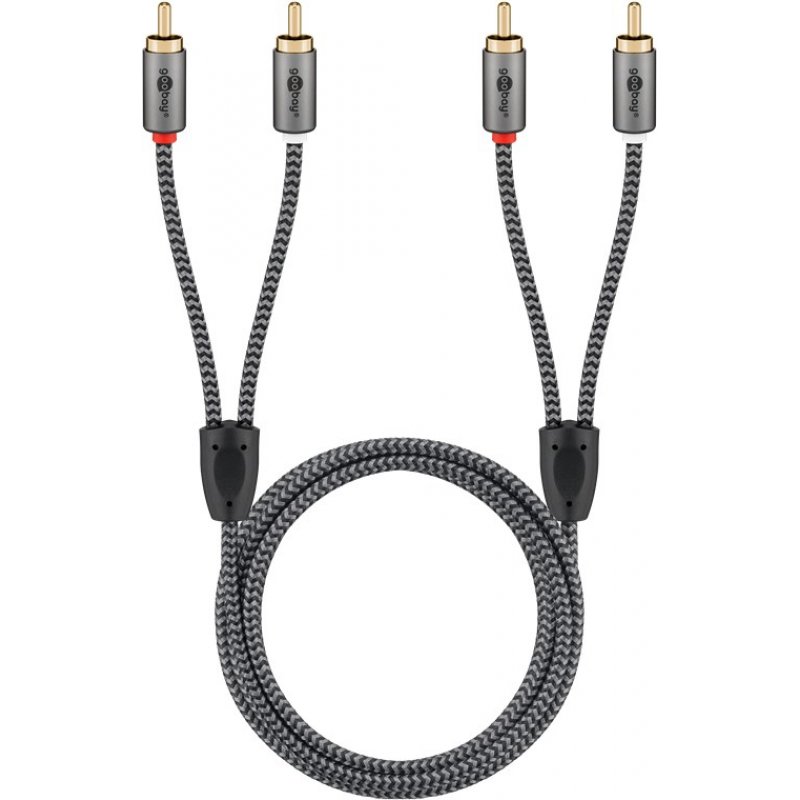 Goobay 65291 audio cable 0.5 m 2 x RCA Grey