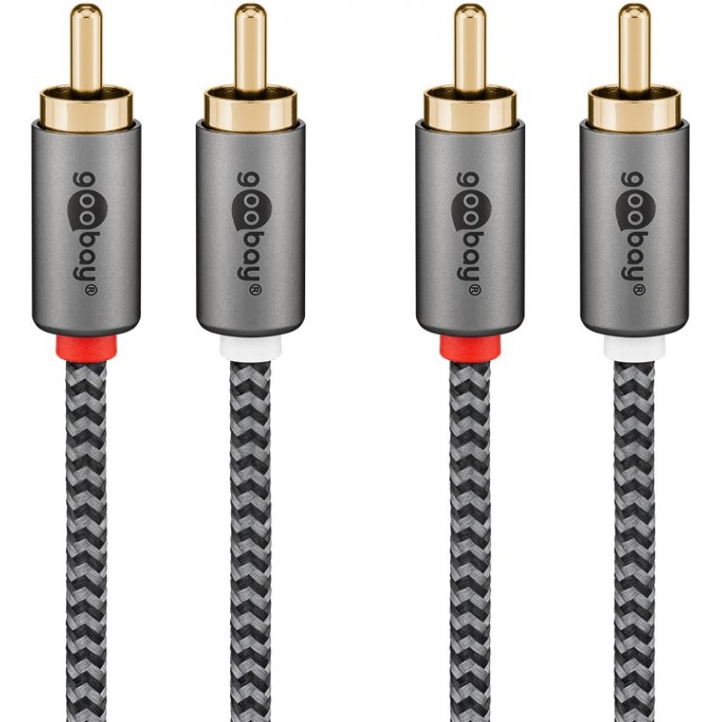 Goobay 65293 câble audio 2 m 2 x RCA Gris