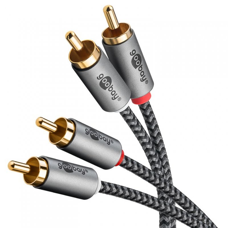 Goobay 65293 audio cable 2 m 2 x RCA Grey