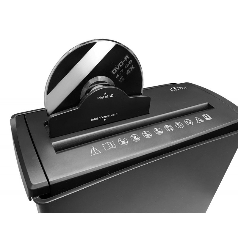 Destructeurs de documents Media-Tech MT215 avec panier (Noir)