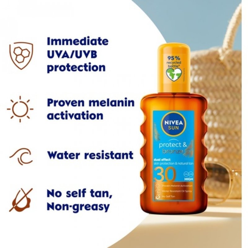 Nivea Sun Protect & Bronze Oil Spray 200ml SPF 30