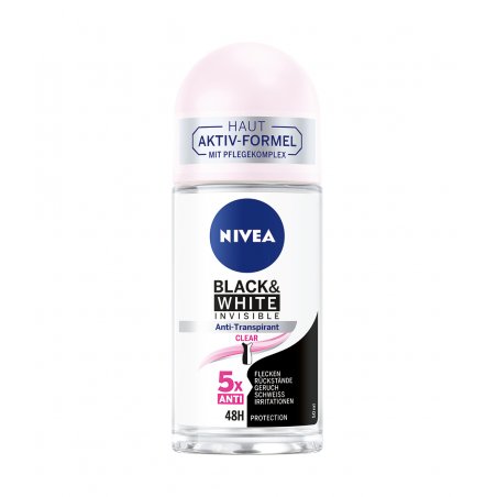 NIVEA Black & White Invisible Clear Femmes Déodorant roll-on 50 ml 1 pièce(s)