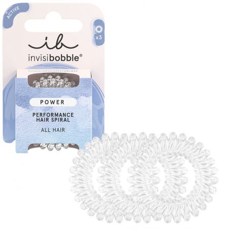 Invisibobble Crystal Clear Power Transparent Spiral Hair Bands Extra Strong Sports Hair Rubber Thick Hair Rubber