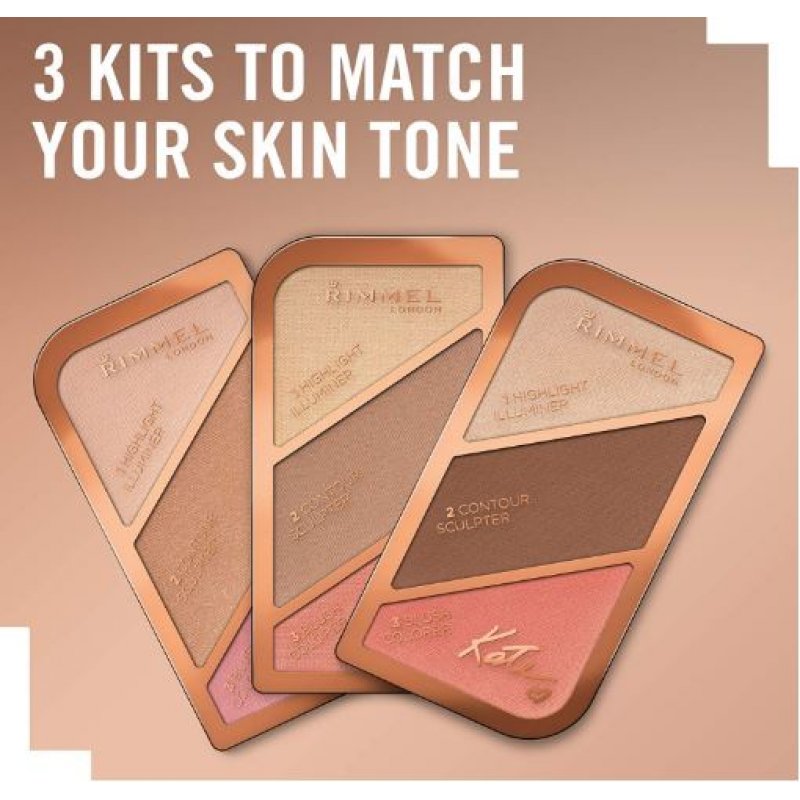 Rimmel London Sculpting Highlighter Palette 3-tone Coral Glow 18.5g