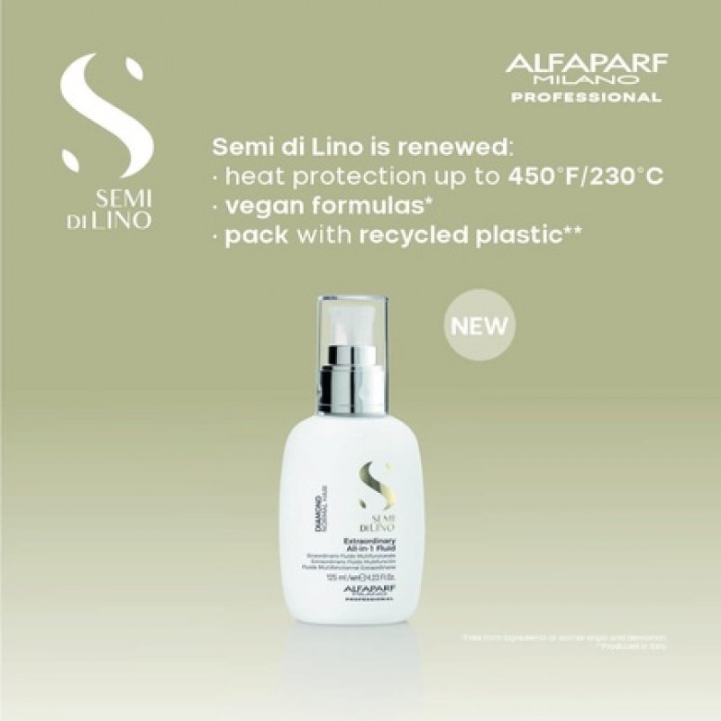 Alfaparf Milano Semi di Lino Diamond Extraordinary All-in-1 Leave-In Fluid with Thermal Protection 4.23 fl. oz.