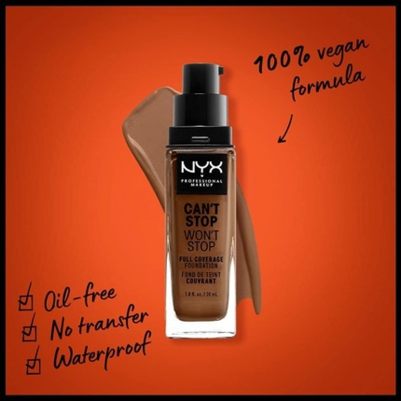 Nyx Can´t Stop Won´t Stop Full Coverage Foundation Cappuccino 30ml