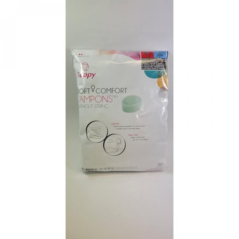 Beppy DRY Soft Comfort Tampons 30 Pack - Hygienically Packed Without Strings for More Freedom During Periods