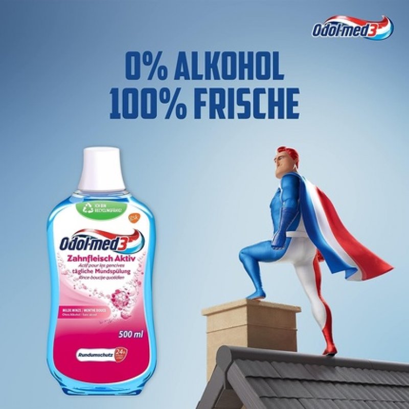 Odol-med3 Gum Active Mouthwash Alcohol-Free Mouthwash 500ml