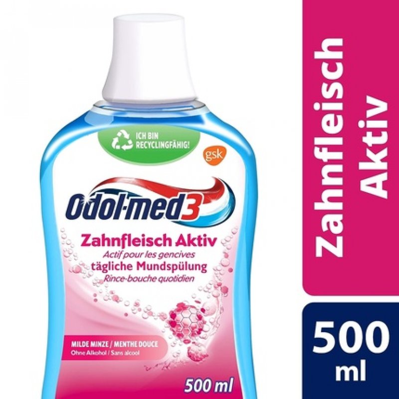 Odol-med3 Gum Active Mouthwash Alcohol-Free Mouthwash 500ml