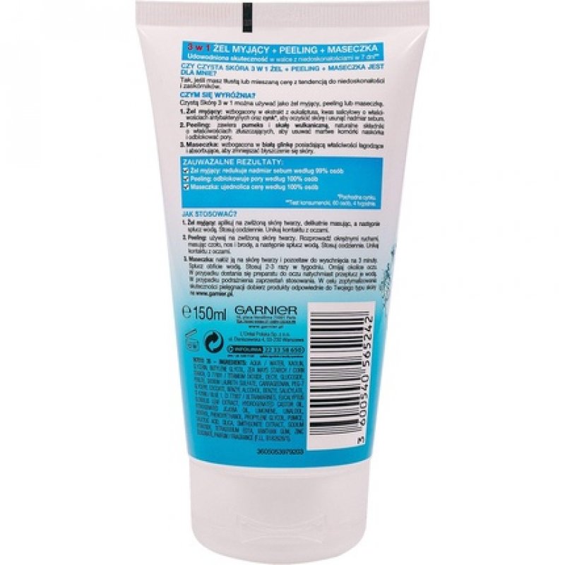 Garnier Skin Naturals Pure Active 3-in-1 Clay Mask Scrub 150 ml