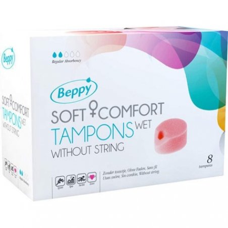 Beppy Soft Comfort Tampons with Lubricant Lamination - Pack of 8