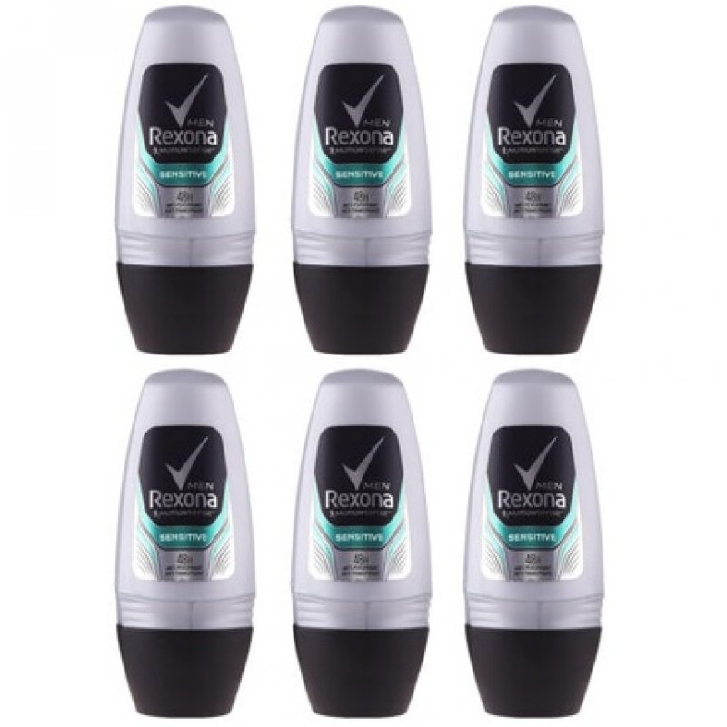 Rexona Sensitive Anti-perspirant Deodorant Roll On for Men 50ml - Pack of 6