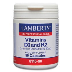LAMBERTS Vitamin D3 and K2 60 Veg Capsules