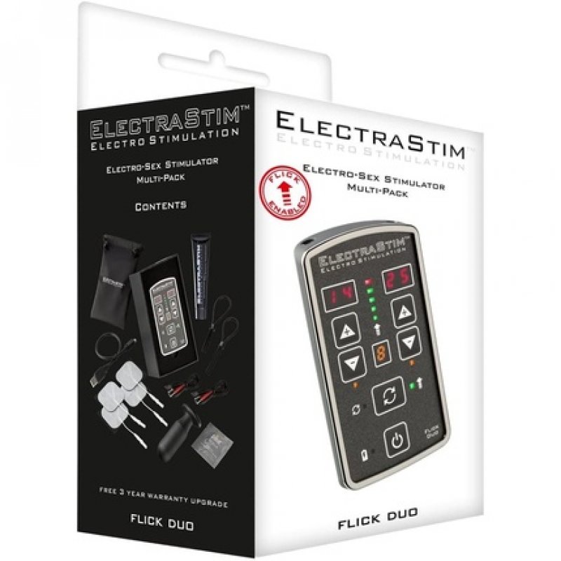 ElectraStim Flick Duo Stimulation Multi Pack Black/Silver OS Standard