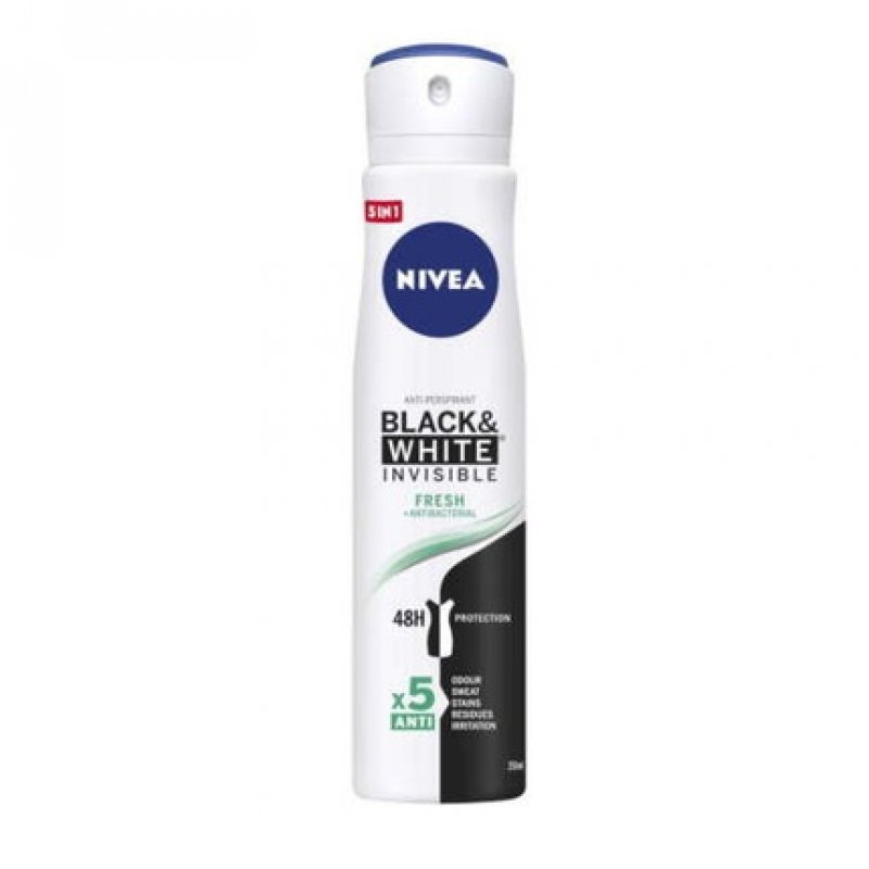 Nivea BlackWhite Invisible Fresh Antiperspirant Spray 250ml