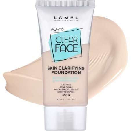 Lamel OhMy Clear Face Foundation Moisturized and Uniform Skin Light Coverage Soft Beige N.401