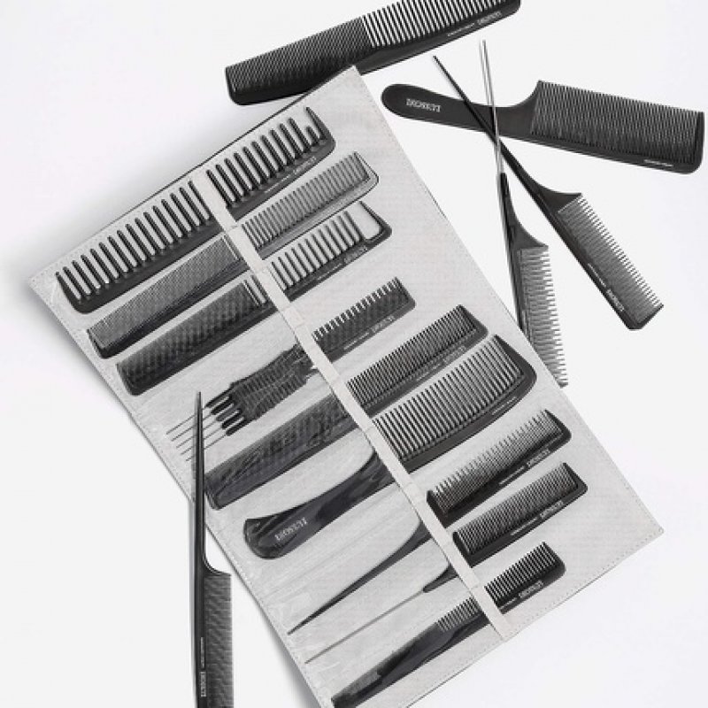 T4B LUSSONI Professional Antistatic Carbon Fiber Handle Hair Comb 406