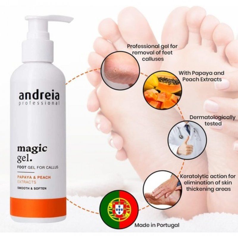 Andreia Foot Callus Magic Gel with Papaya and Peach Extracts 200ml