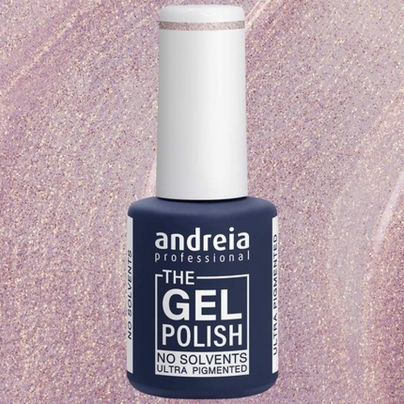 Andreia Professional The Gel Polish Solvent and Odor Free Gel Colour G04 Pink Glitter Shades of Gold