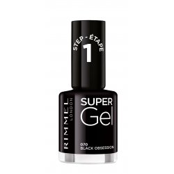 Rimmel Super Gel Nail Polish 12ml Blackest Black