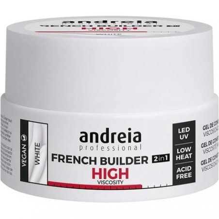 Andreia Professional French Nail Builder for Manicure High Viscosity Biphasic 2 in 1 LED and UV Vegan White 22g