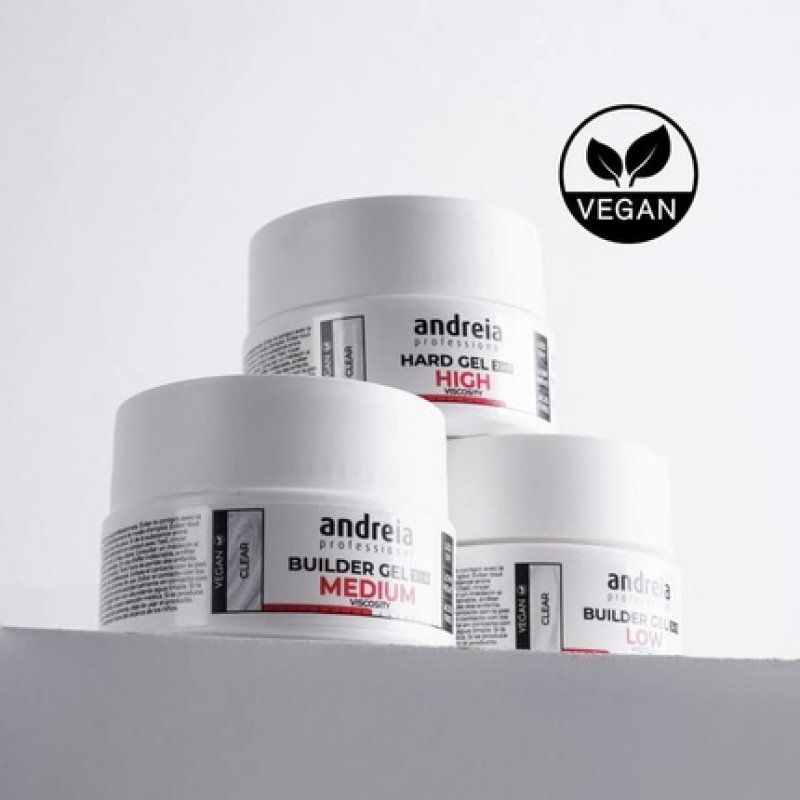 Andreia Professional French Builder Gel for Nails High Viscosity Biphasic 2 in 1 with LED and UV Vegan Base Coat Self