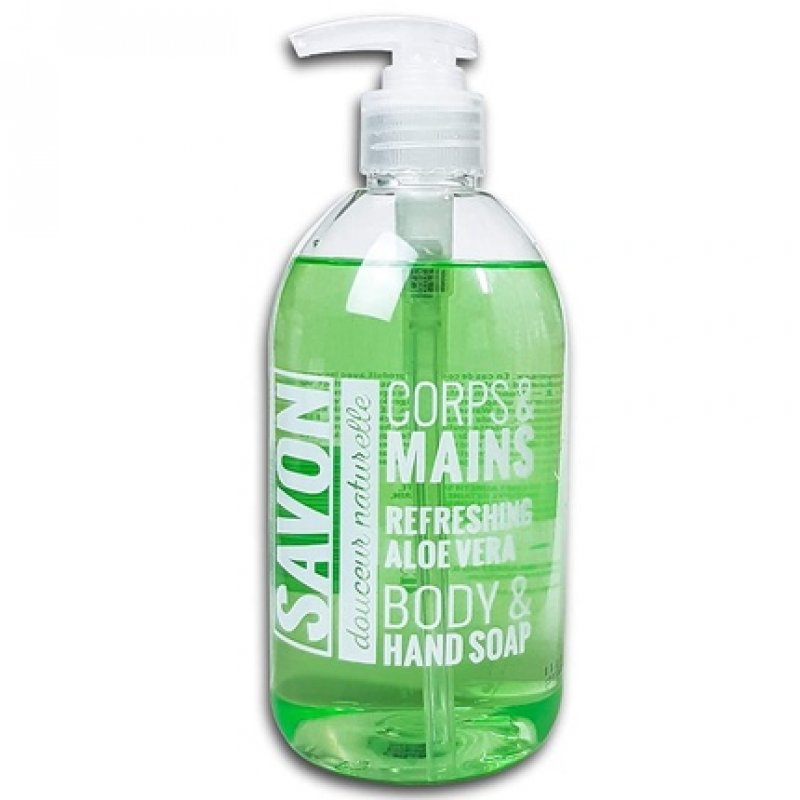 SAVON Natural Gentle Hand & Body Soap with Aloe Vera 500ml Liquid Soap