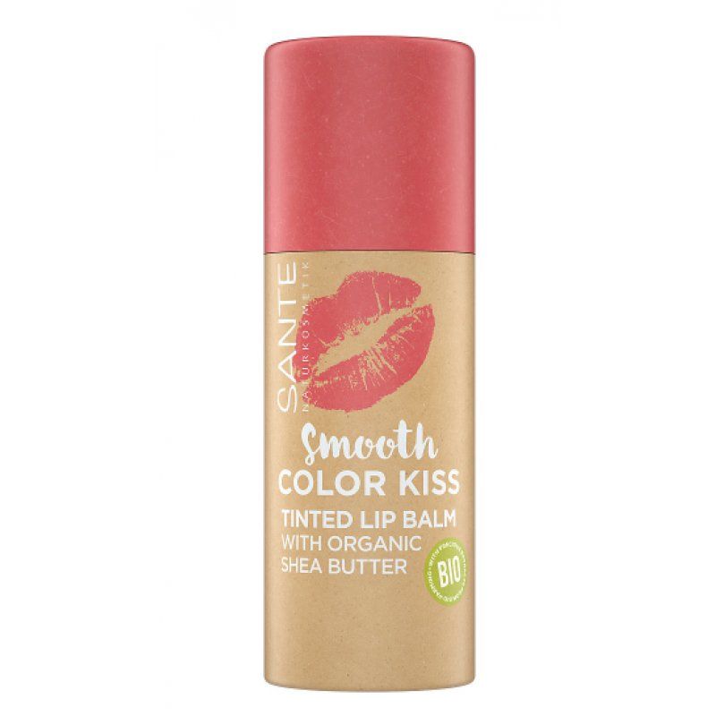 Sante Naturkosmetik Smooth Color Kiss Tinted Lip Balm with Organic Shea Butter 01 Soft Coral 8.5g