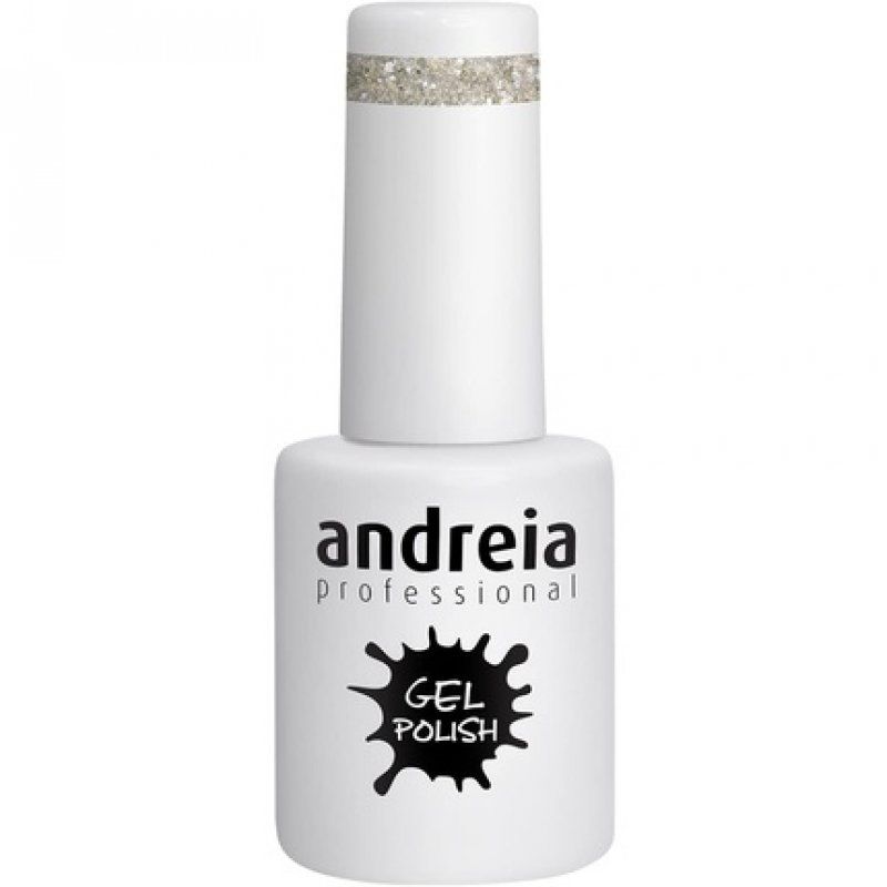 Andreia Semi-Permanent Nail Gel Polish Colour 254 Silver Glitter 10.5ml