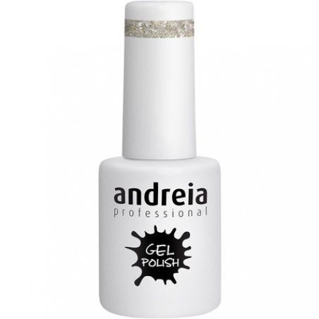 Andreia Semi-Permanent Nail Gel Polish Colour 254 Silver Glitter 10.5ml
