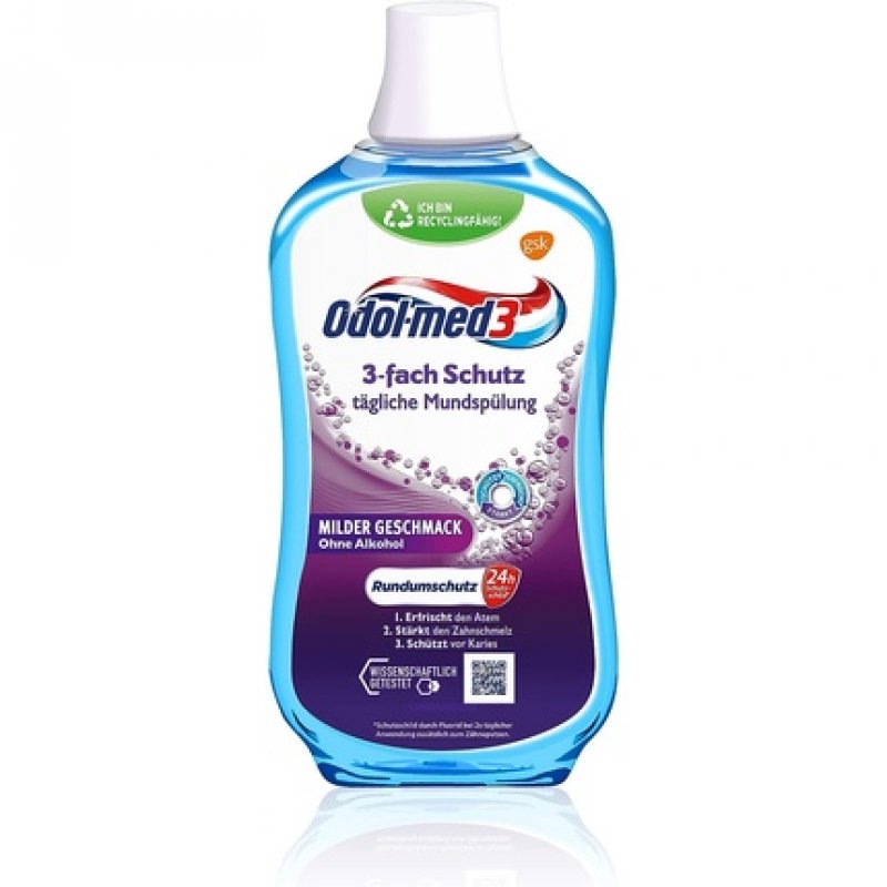 Odol-med3 Mouthwash Triple Protection Alcohol Free Mouthwash 500ml