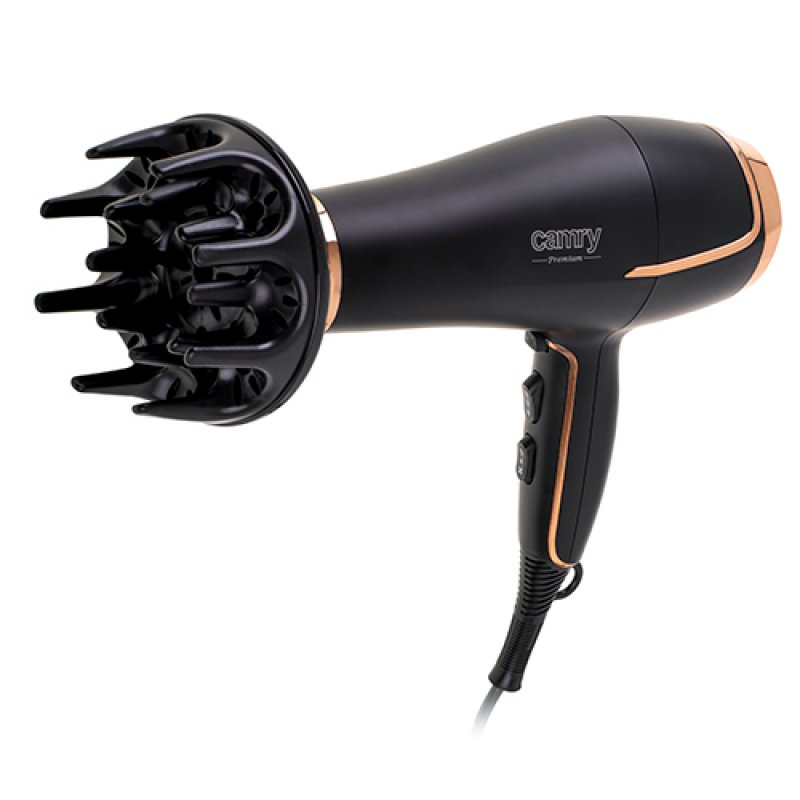CAMRY CR 2255 Hair Dryer with Diffuser and Styling Nozzle 2200W - Black