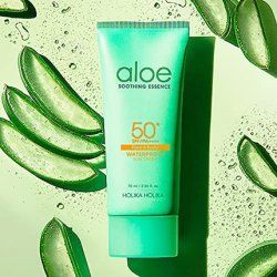 Holika Holika Aloe Waterproof Sun Cream 70ml - Mild, Soft, Moisturizing, Non-Sticky, No White Cast, Aloin Free Sunscreen
