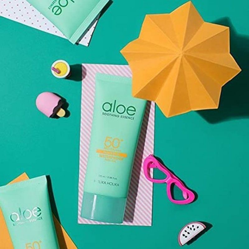 Holika Holika Aloe Waterproof Sun Cream 70ml - Mild, Soft, Moisturizing, Non-Sticky, No White Cast, Aloin Free Sunscreen